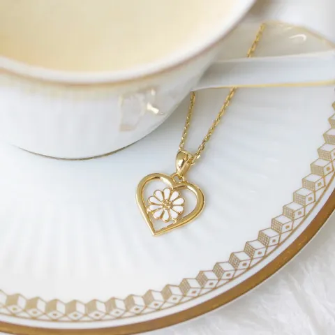 hart margriet hanger in verguld sterlingzilver - Maggie