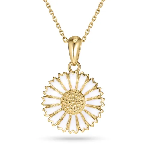 15 mm margriet ketting met hanger in verguld sterlingzilver - Marie