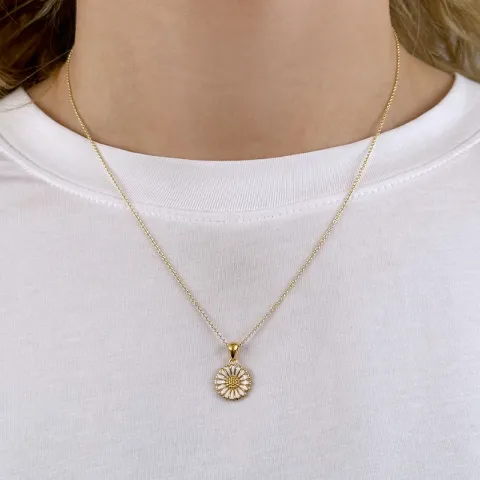 12 mm margriet ketting in verguld sterlingzilver - Marie