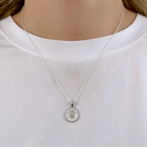 15 mm margriet ketting in zilver - Marie