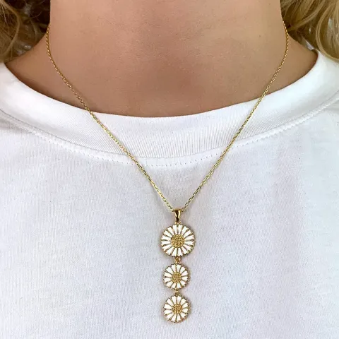 margriet ketting met hanger in verguld sterlingzilver - Marie