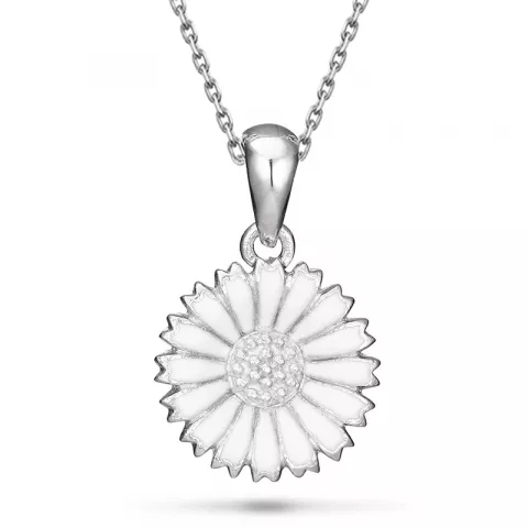 10 mm margriet ketting in zilver
