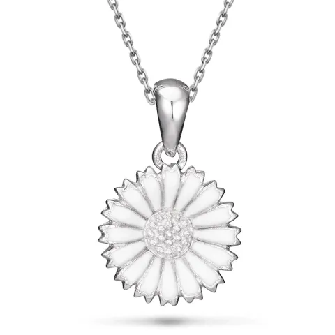 10 mm margriet ketting in zilver