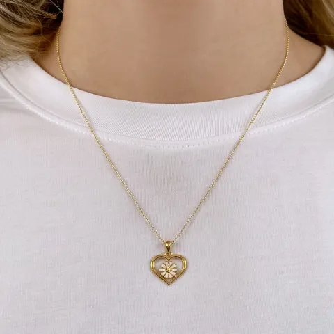 hart margriet ketting in verguld sterlingzilver - Maggie