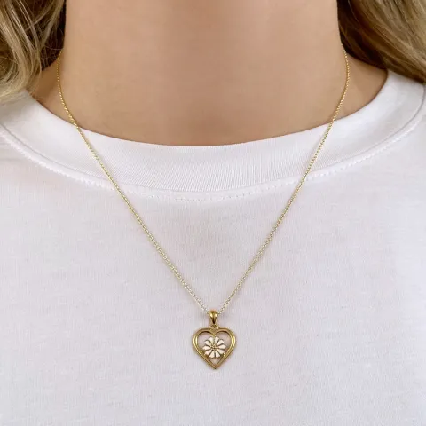 hart margriet ketting in verguld sterlingzilver - Maggie