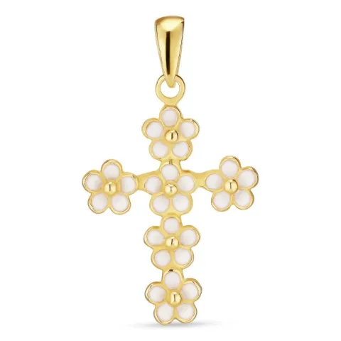 kruis margriet hanger in verguld sterlingzilver - Majse