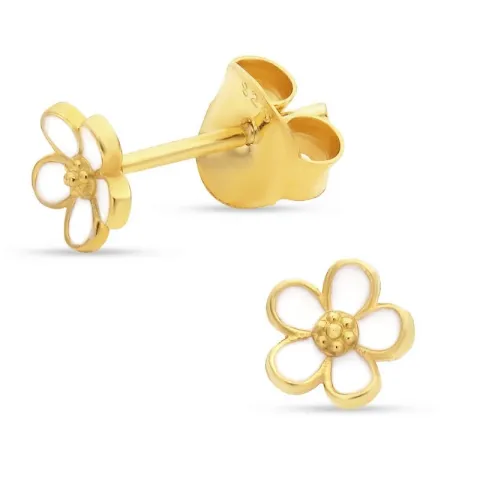 6 mm margriet oorsteker in verguld zilver - Majse