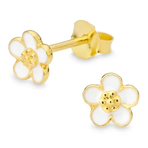 6 mm margriet oorsteker in verguld zilver - Majse