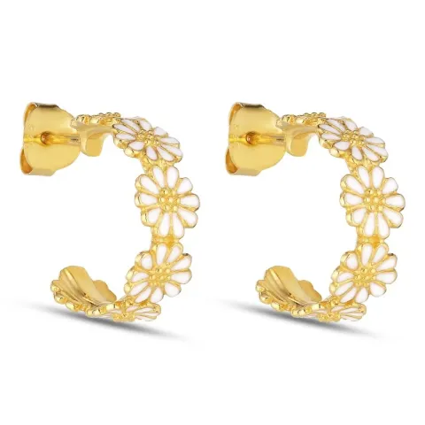 18 mm margriet creool in verguld zilver - Maggie