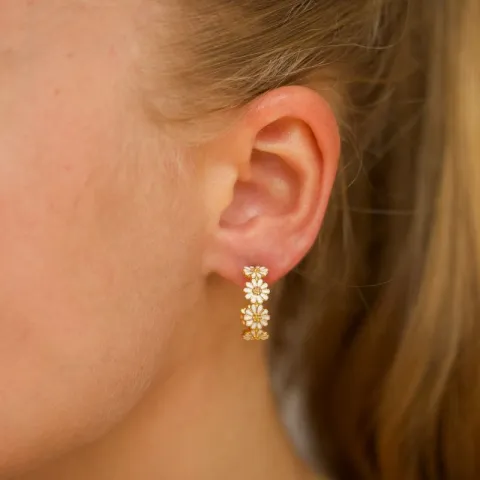 18 mm margriet creool in verguld zilver - Maggie