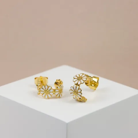 12 mm margriet creool in verguld sterlingzilver - Maggie