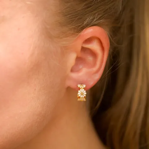 12 mm margriet creool in verguld sterlingzilver - Maggie