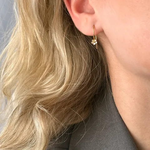 margriet oorhaakjes in verguld zilver - Majse