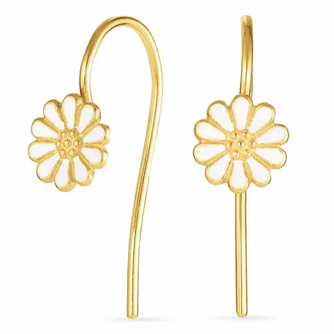 7,5 mm margriet oorhaakjes in verguld zilver - Maggie