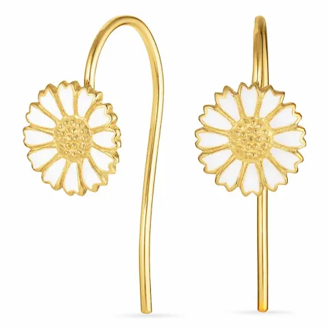 9,5 mm margriet oorhaakjes in verguld zilver - Marie