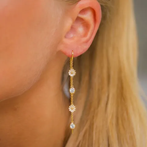 margriet ketting oorbellen in verguld zilver - Maggie
