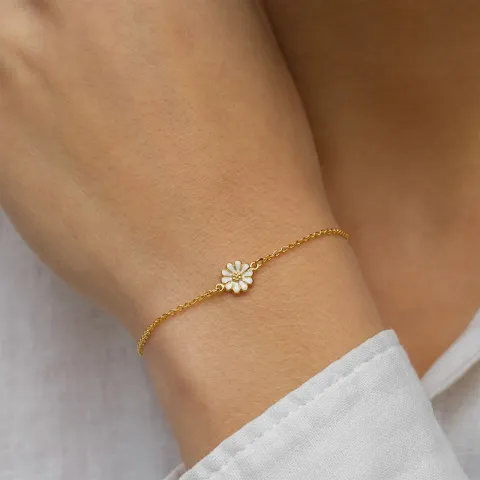 bloem armband in verguld sterlingzilver