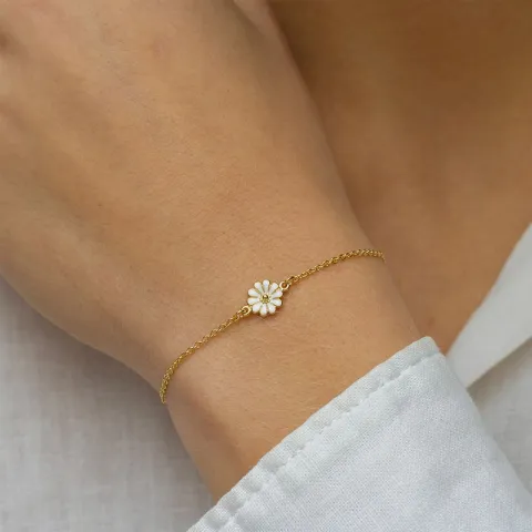 bloem armband in verguld sterlingzilver