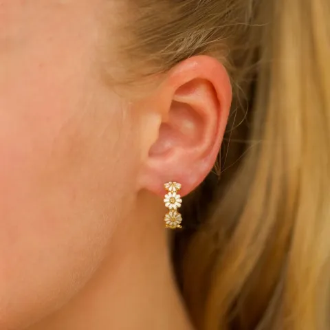 16 mm margriet halfcreool in verguld sterlingzilver - Maggie