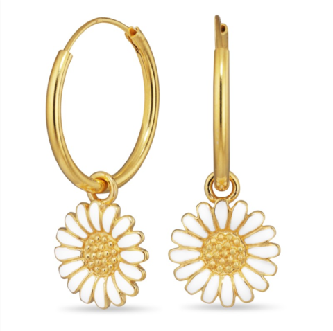 18 mm margriet creool in verguld sterlingzilver - Matilda