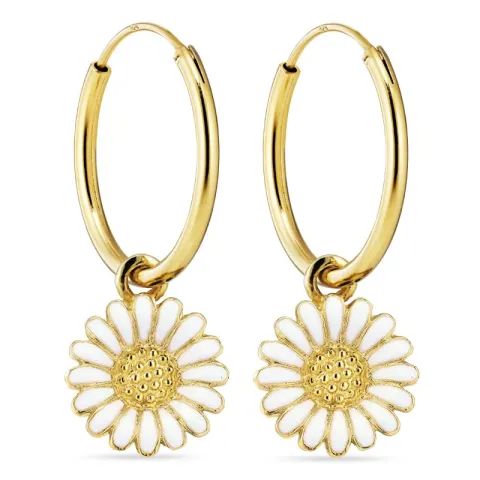 18 mm margriet creool in verguld sterlingzilver - Matilda