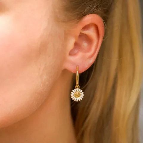 18 mm margriet creool in verguld sterlingzilver - Matilda