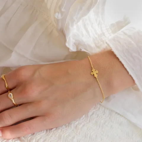 10 x 8,5 mm dagmarkruis armband in verguld sterlingzilver - Amoré