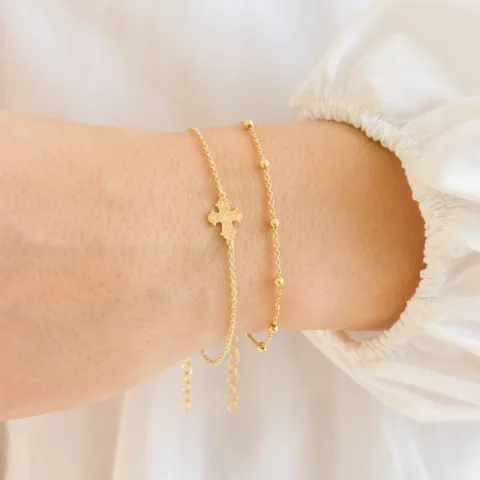 10 x 8,5 mm dagmarkruis armband in verguld sterlingzilver - Amoré