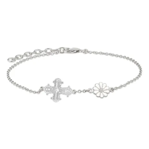 12 x 10,5 mm dagmarkruis armband in zilver