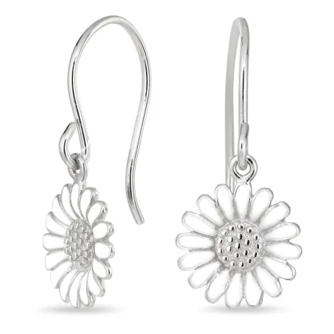 11 mm margriet oorbellen in zilver - Matilda