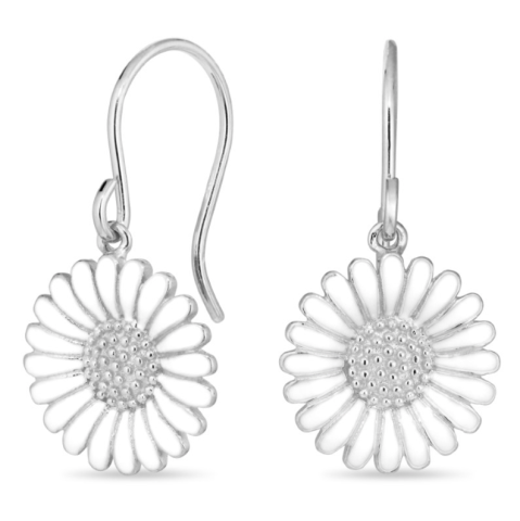 14,5 mm margriet oorbellen in zilver - Matilda