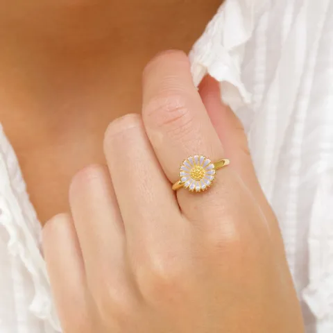 11 mm margriet paarse ring in verguld sterlingzilver - Marie