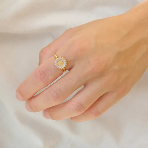11 mm margriet paarse ring in verguld sterlingzilver - Marie