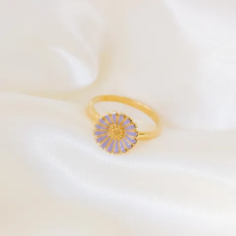 11 mm margriet paarse ring in verguld sterlingzilver - Marie