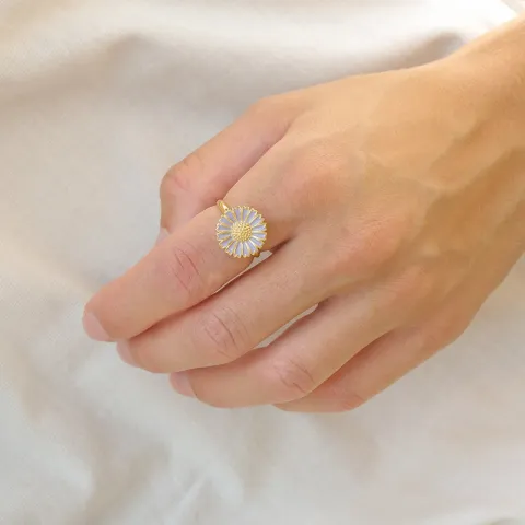 14 mm margriet paarse ring in verguld sterlingzilver - Marie