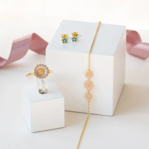 margriet roze armband in verguld sterlingzilver - Maggie