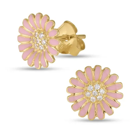 margriet pink oorsteker in verguld sterlingzilver - Matilda
