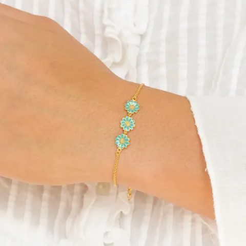 margriet blauwe armband in verguld sterlingzilver - Maggie