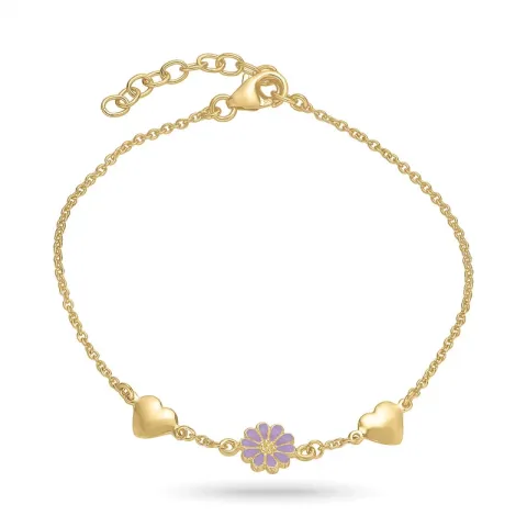 hart margriet paarse armband in verguld sterlingzilver - Maggie