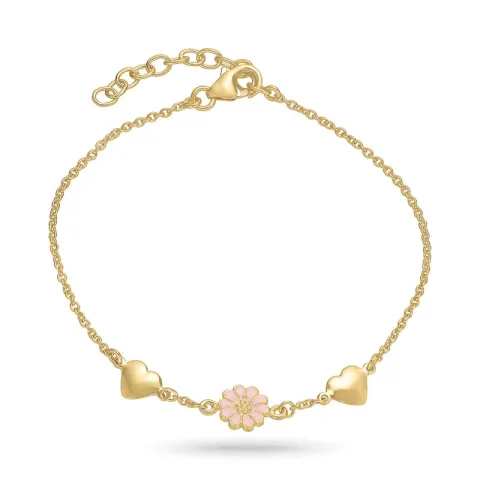 hart margriet roze armband in verguld sterlingzilver - Maggie