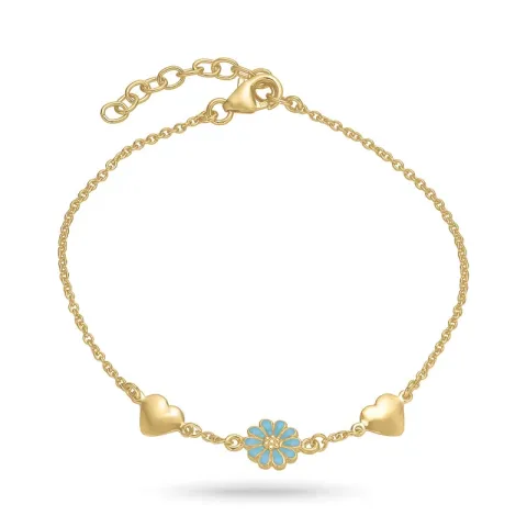 hart margriet blauwe armband in verguld sterlingzilver - Maggie