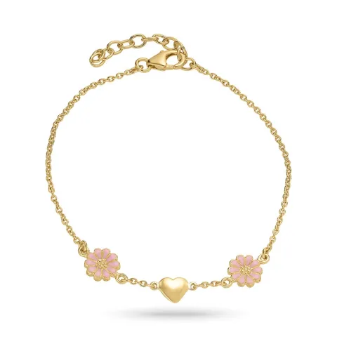 hart margriet roze armband in verguld sterlingzilver - Maggie