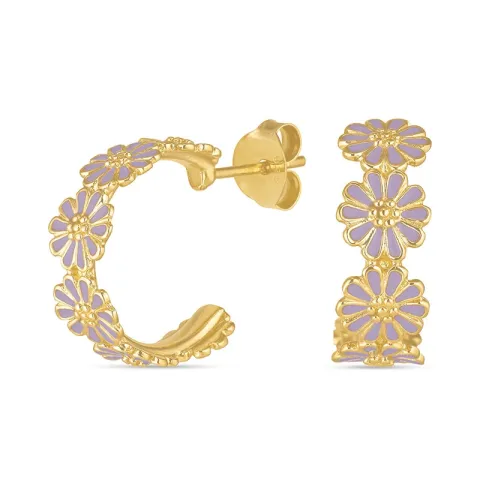 margriet paarse oorsteker in verguld zilver - Maggie