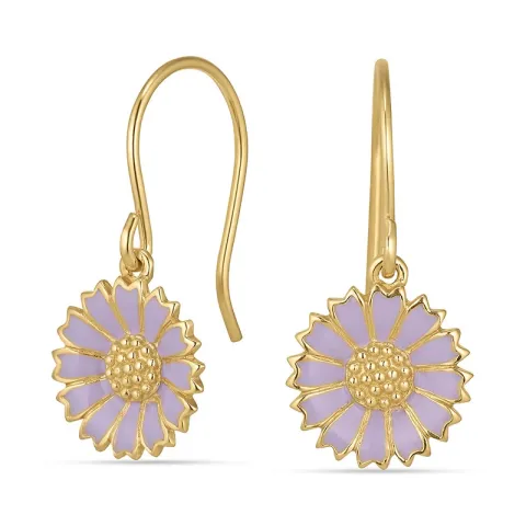 11 mm margriet paarse oorbellen in verguld sterlingzilver - Marie