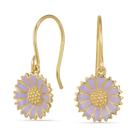 11 mm margriet paarse oorbellen in verguld sterlingzilver - Marie
