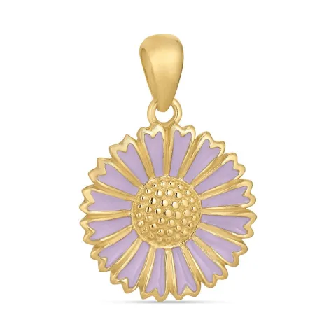 14,5 mm margriet paarse hanger in verguld sterlingzilver - Marie