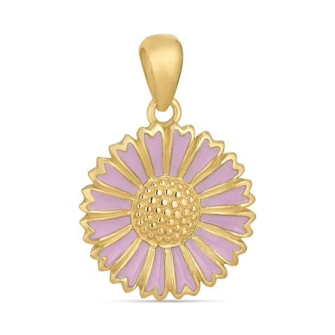 14,5 mm margriet paarse hanger in verguld sterlingzilver - Marie