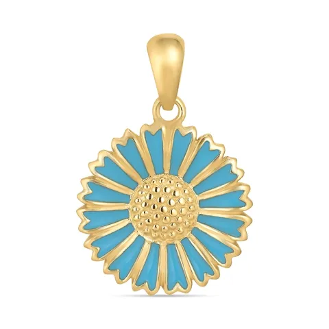 14,5 mm margriet blauwe hanger in verguld sterlingzilver - Marie