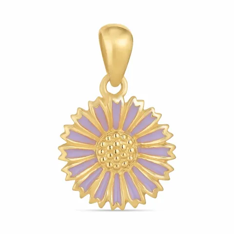 11,5 mm margriet paarse hanger in verguld sterlingzilver - Marie
