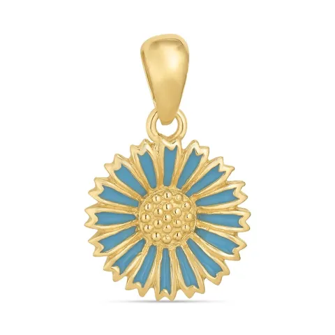 11,5 mm margriet blauwe hanger in verguld sterlingzilver - Marie
